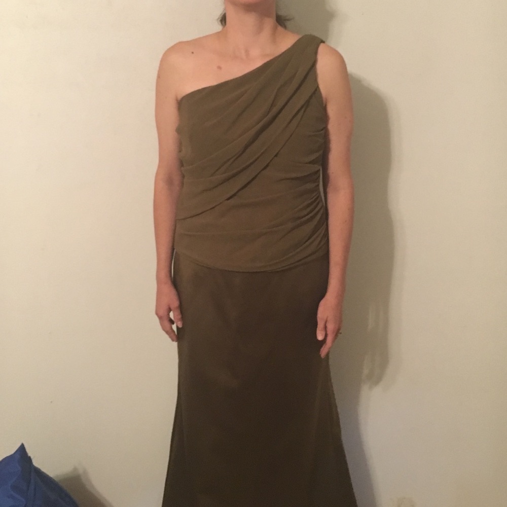 Full length, two piece, brides made gown